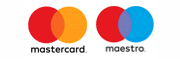 Crveni i narandžasti krugovi ispod kojih piše MasterCard i pored njih crveni i plavi krug ispod kojih piše Maestro