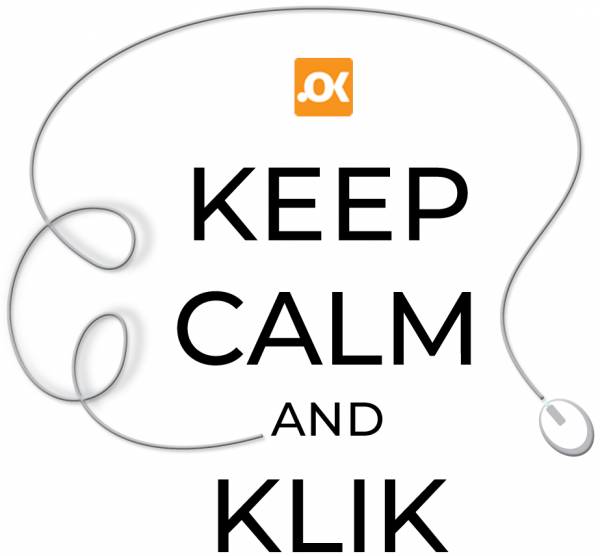 Ilustracija koja pokazuje izradu sajta na klik sa natpisom “Keep Calm and Klik”